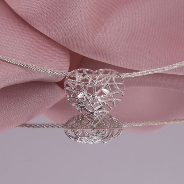 Collier Love, Seil und Herz Anhänger aus Sterling Silber